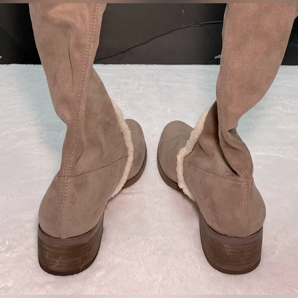 Charles David women’s 7.5 Tan/Beige over the knee pull-on boots by Anthropologie